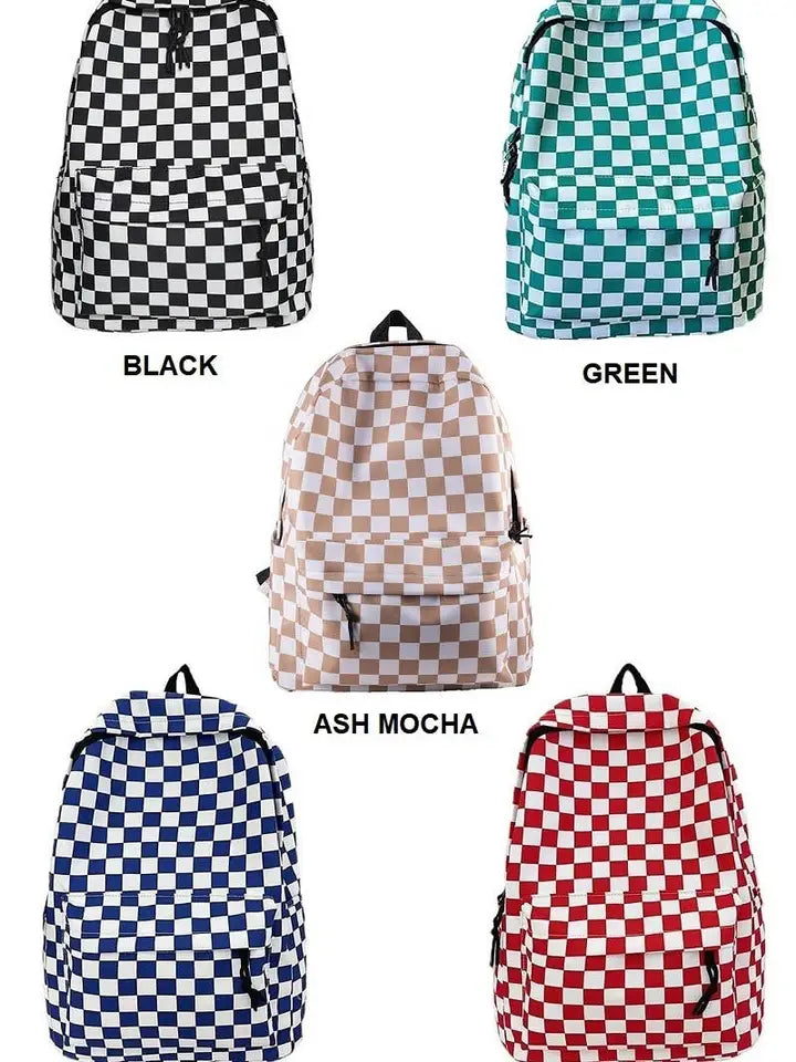 Vanilla Monkey Checkered Backpack