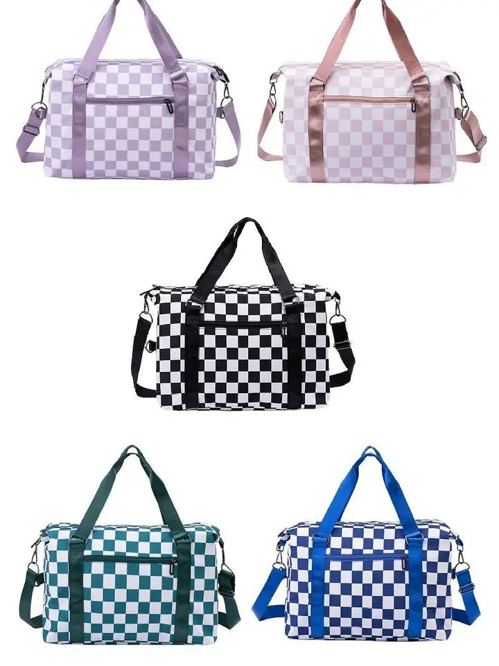 Vanilla Monkey Checkered Travel Duffel